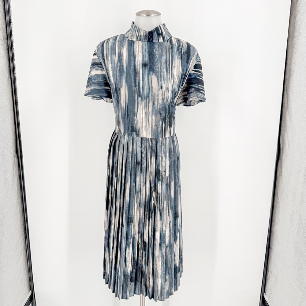 Nordstrom Blue A-Line Puff Sleeve Dress